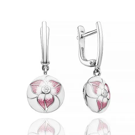 Серьги с английским замком из серебра