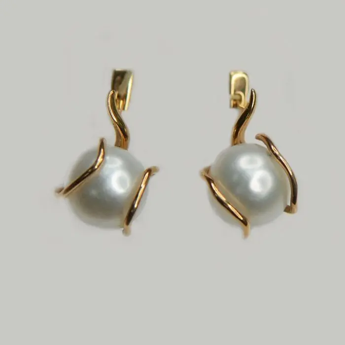 Серьги с английским замком из красного золота