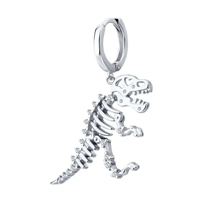 Серьги одиночные из серебра