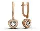 Серьги подвесные из комбинированного золота