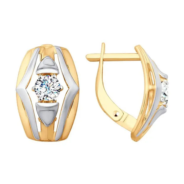 Серьги с английским замком из красного золота