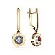 Серьги подвесные из комбинированного золота