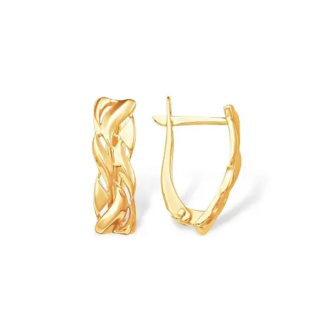 Серьги с английским замком из красного золота