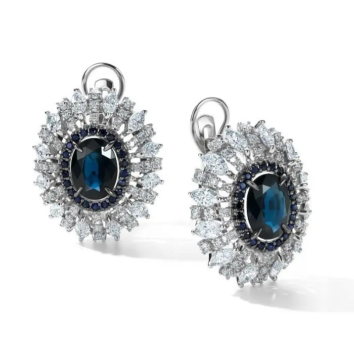 Серьги с английским замком из белого золота Серьги с английским замком из белого золота