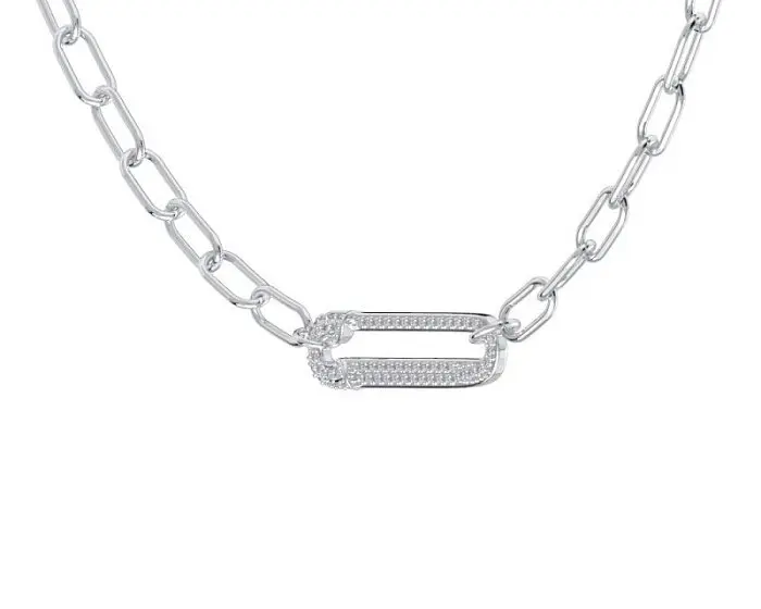 Цепь колье из серебра вид 1