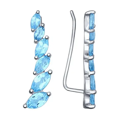 Серьги зажимы из серебра