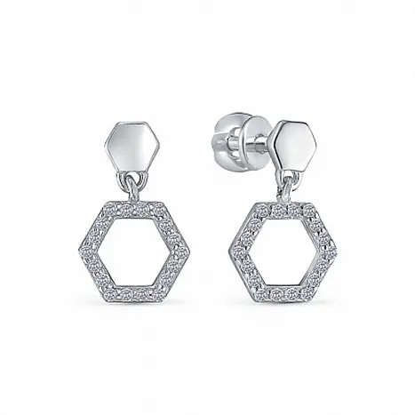 Серьги подвесные из серебра