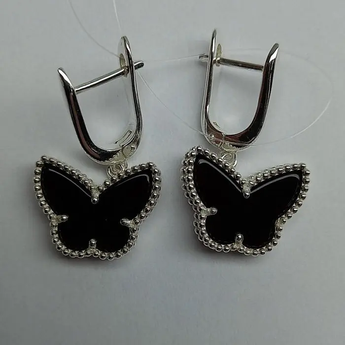 Серьги подвесные из серебра