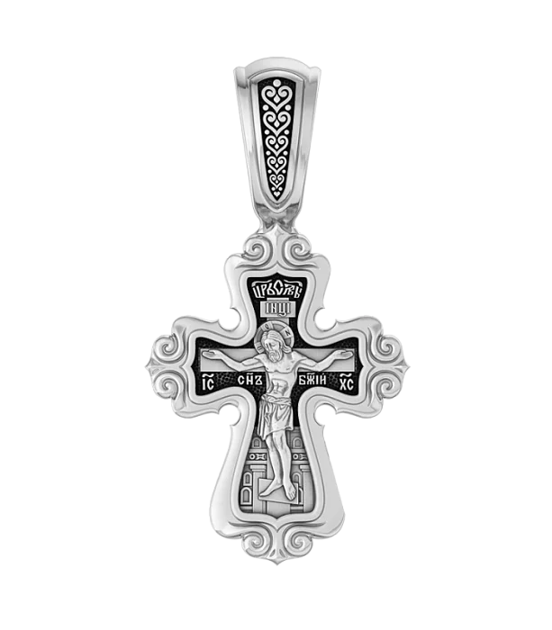 Подвеска крест из серебра