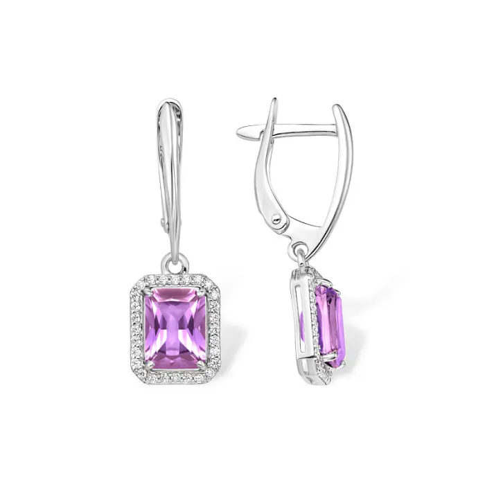 Серьги подвесные из серебра