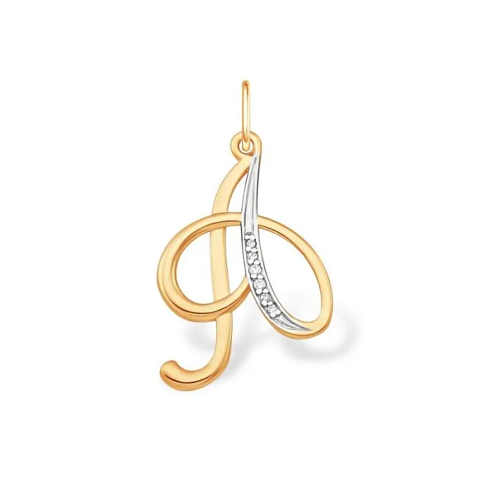 Подвеска буква из красного золота