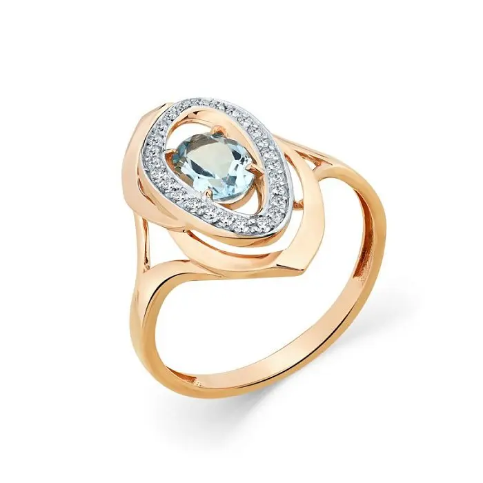 Кольцо декоративное из красного золота