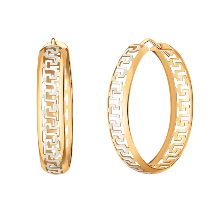 Серьги конго из красного золота