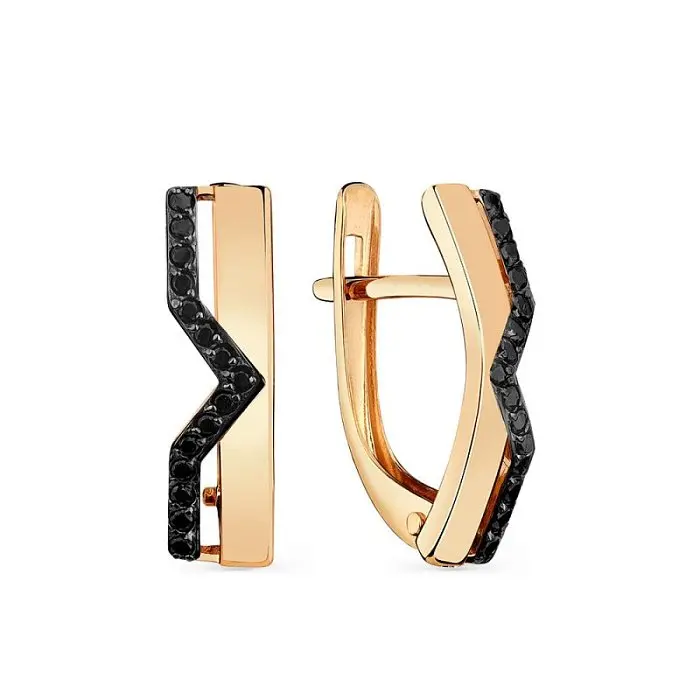 Серьги с английским замком из красного золота