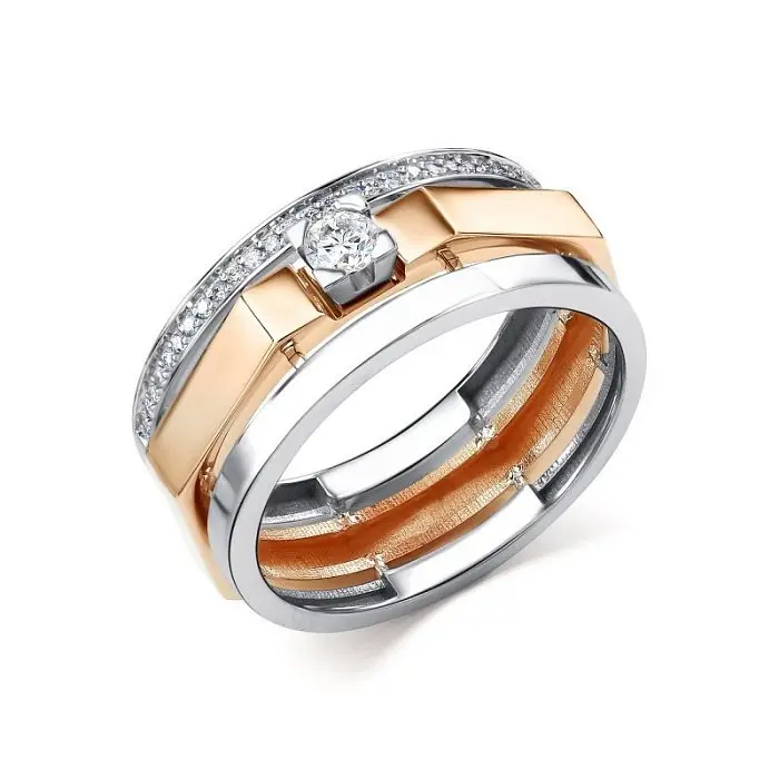 Кольцо декоративное из комбинированного золота