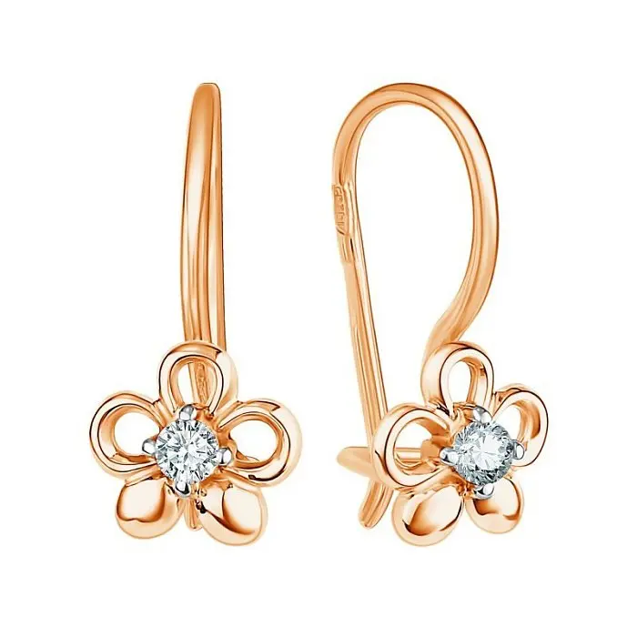 Серьги детские из позолоты вид 1