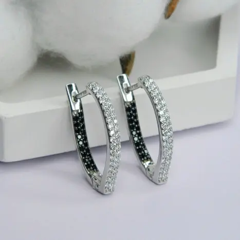 Серьги с английским замком из серебра