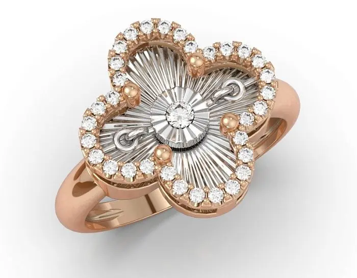 Кольцо декоративное из комбинированного золота