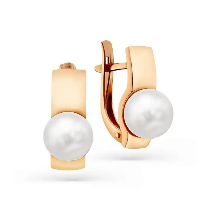 Серьги с английским замком из красного золота