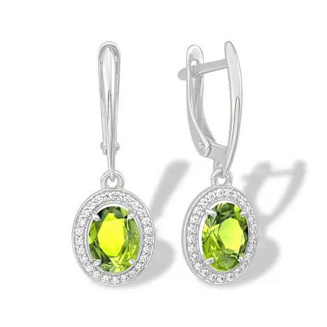 Серьги подвесные из серебра
