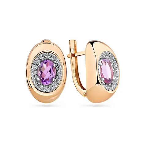 Серьги с английским замком из красного золота