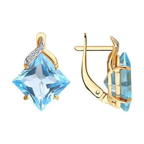 Серьги с английским замком из красного золота