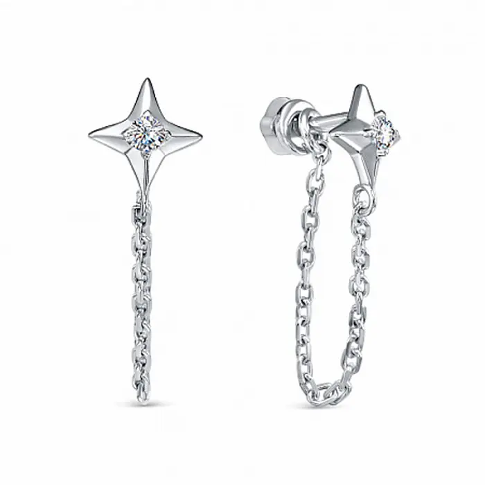 Серьги подвесные из серебра