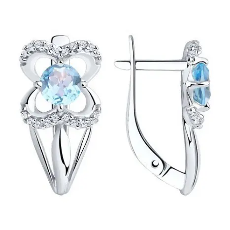Серьги с английским замком из серебра