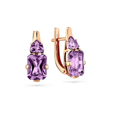 Серьги с английским замком из красного золота