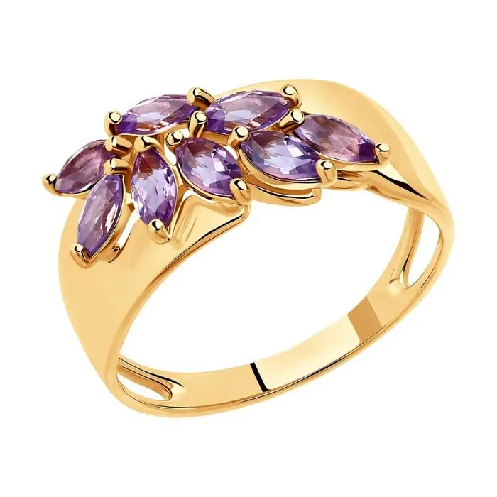 Кольцо декоративное из красного золота