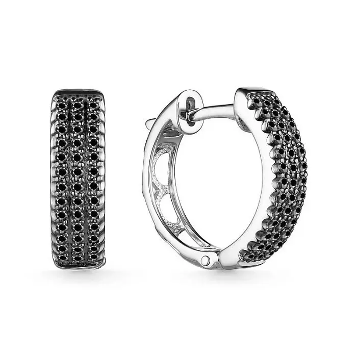 Серьги конго из белого золота