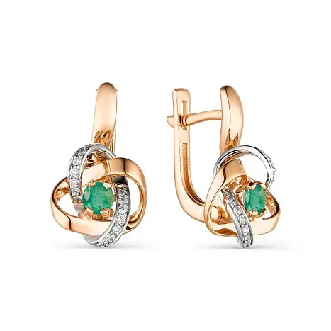 Серьги с английским замком из красного золота