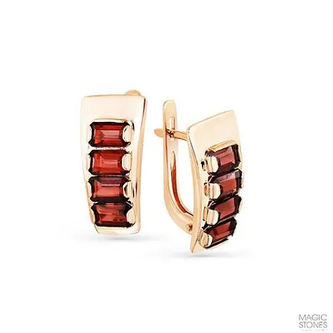 Серьги с английским замком из красного золота