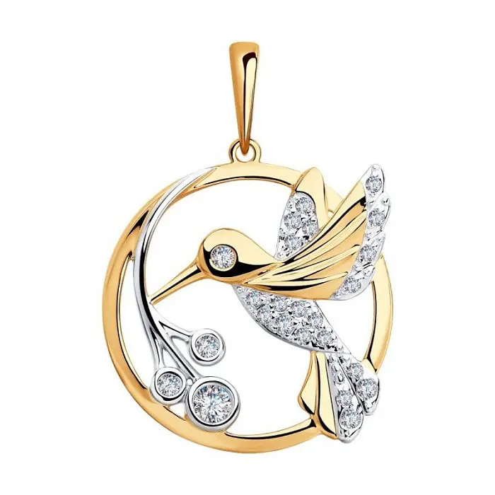 Подвеска декоративная из комбинированного золота