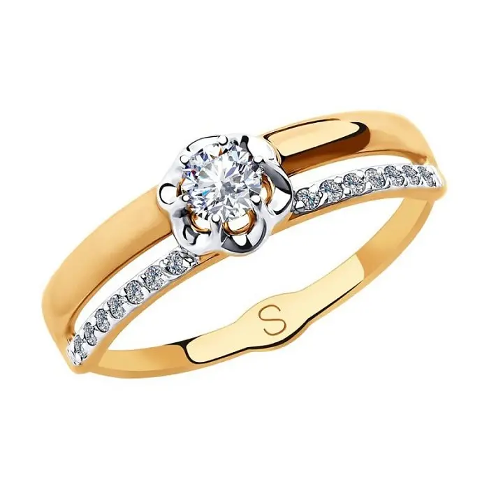 Кольцо декоративное из красного золота