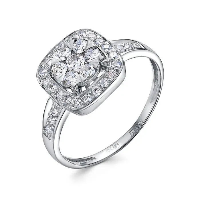 Кольцо декоративное из белого золота