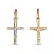 Подвеска крест из комбинированного золота