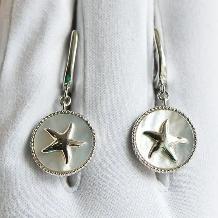 Серьги подвесные из серебра