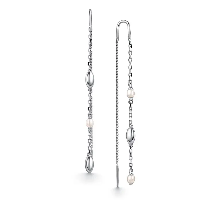 Серьги цепочки из серебра