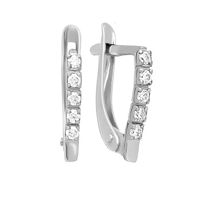 Серьги с английским замком из серебра вид 1