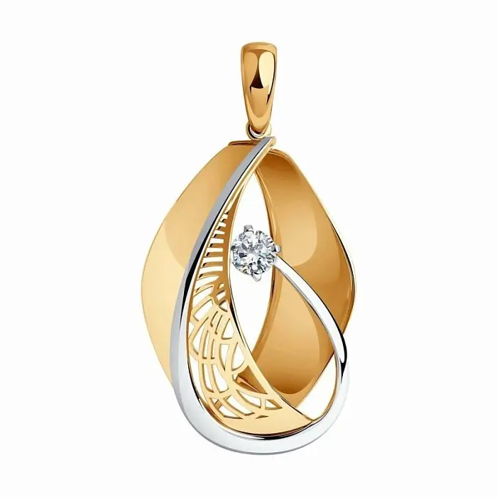 Подвеска декоративная из комбинированного золота