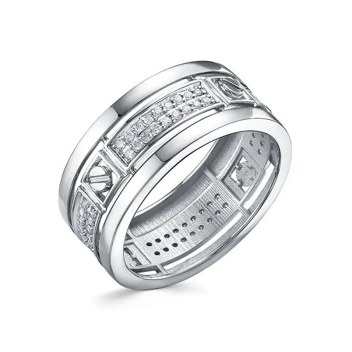 Кольцо декоративное из белого золота