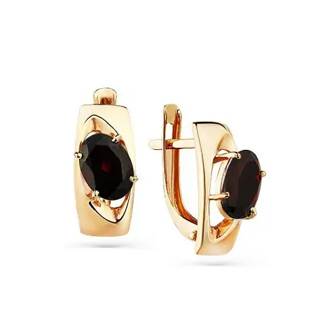 Серьги с английским замком из красного золота