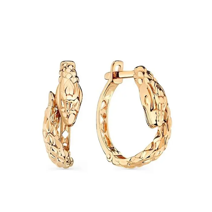 Серьги с английским замком из красного золота