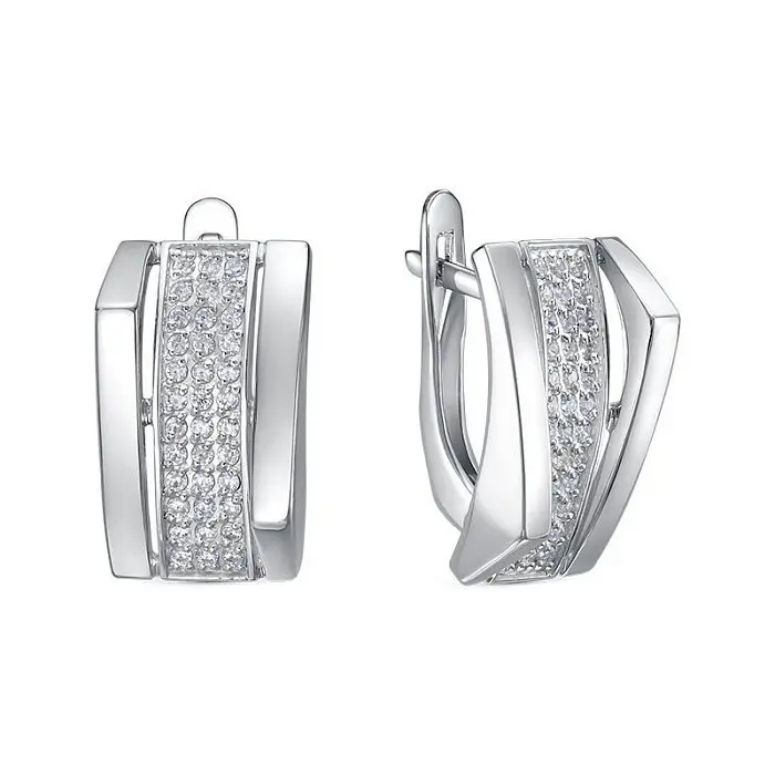 Серьги с английским замком из серебра