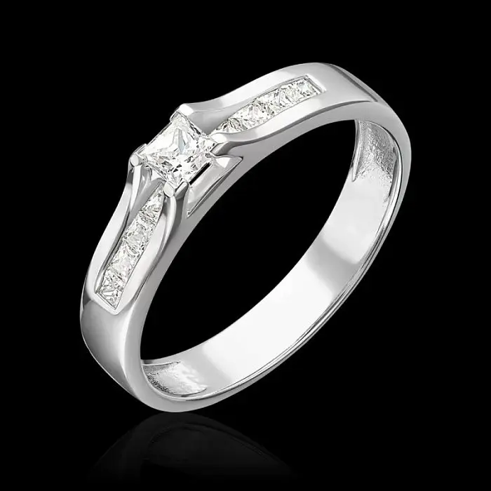 Кольцо декоративное из белого золота