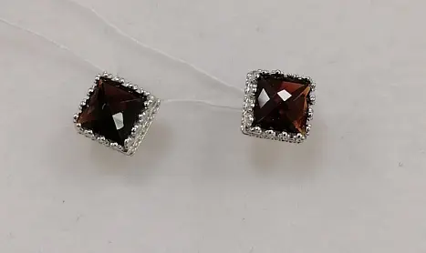Серьги пуссеты из серебра