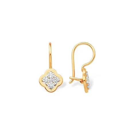 Серьги детские из красного золота