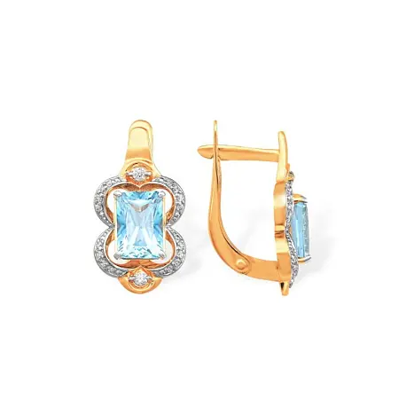 Серьги с английским замком из красного золота
