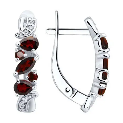 Серьги с английским замком из серебра